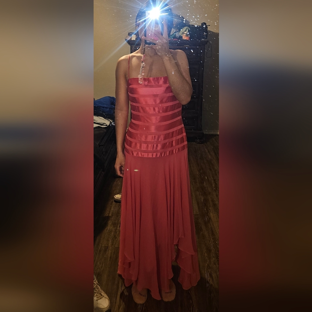 BCBGMaxAzria Pink Silk Drop Waist Dress - Picture 11 of 11